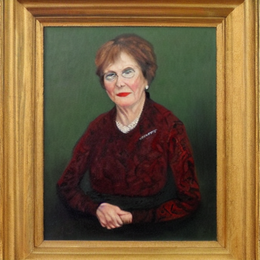 A Portrait Painting Of Belva Oschmann