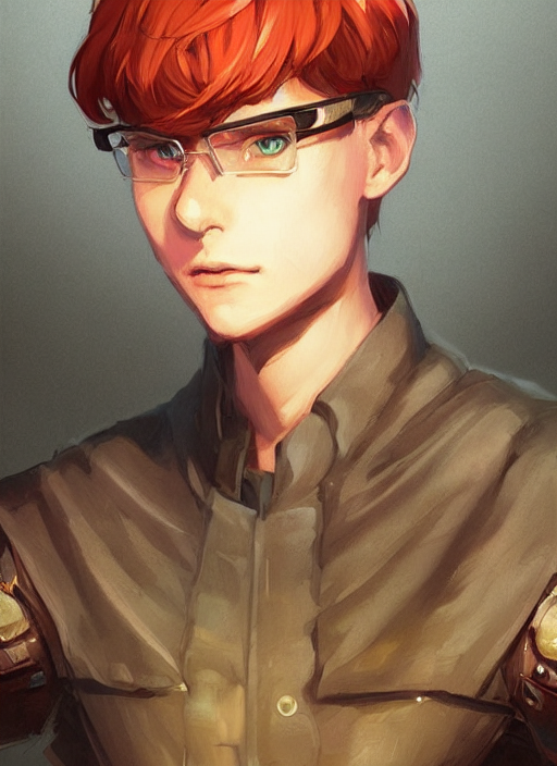 Man, Fireemblem, Bowlcut, Plaidshirt, Roundglasses, Art By A...
