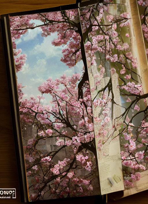 Tree Of Life Growing Out Of A Book, On A Wooden Table, Insid...
