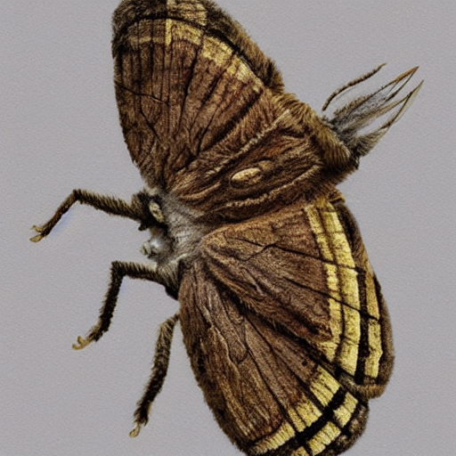 White And Brown Mothman Female By Greg Rutkowski, Insect Fac...