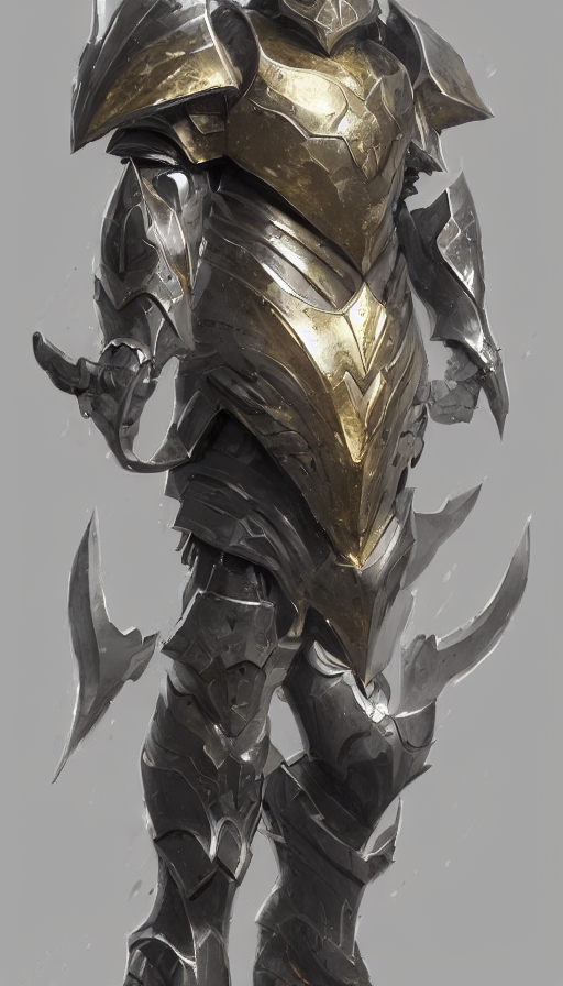 Heavy Fantasy Armor, Silver With Gold Trim, Character Concep...