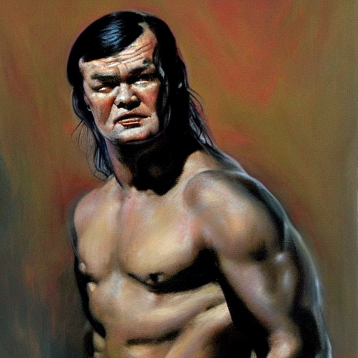 Ultra Realistic Portrait Painting Of Jim Cornette, Head Only...