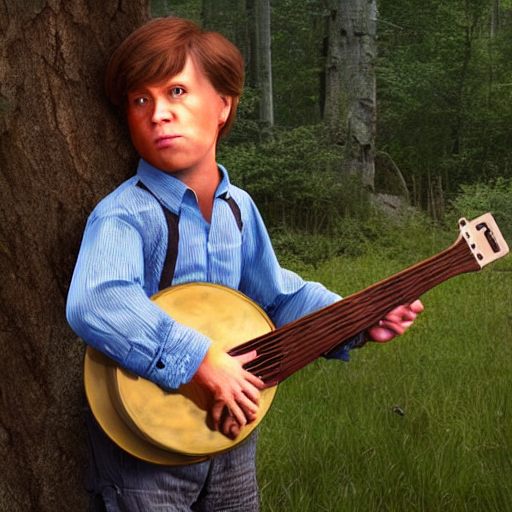 Tucker Carlson As Banjo Kid From Deliverance, Eyes Squinting...