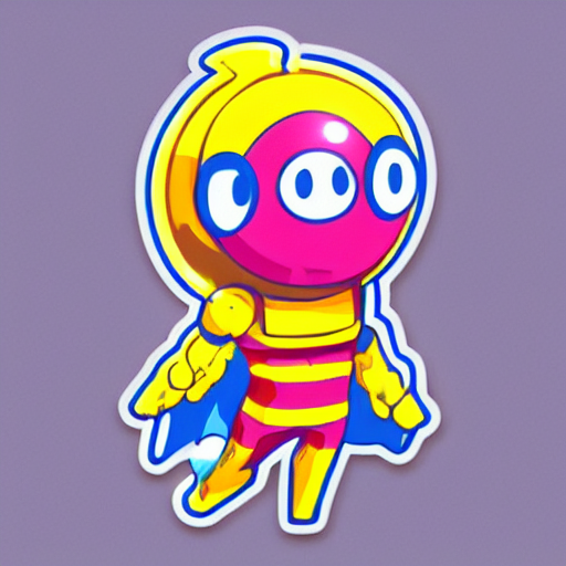 Cute Miss Mascot Aspicot Aspicot Weedle Super Hero Sticker A...