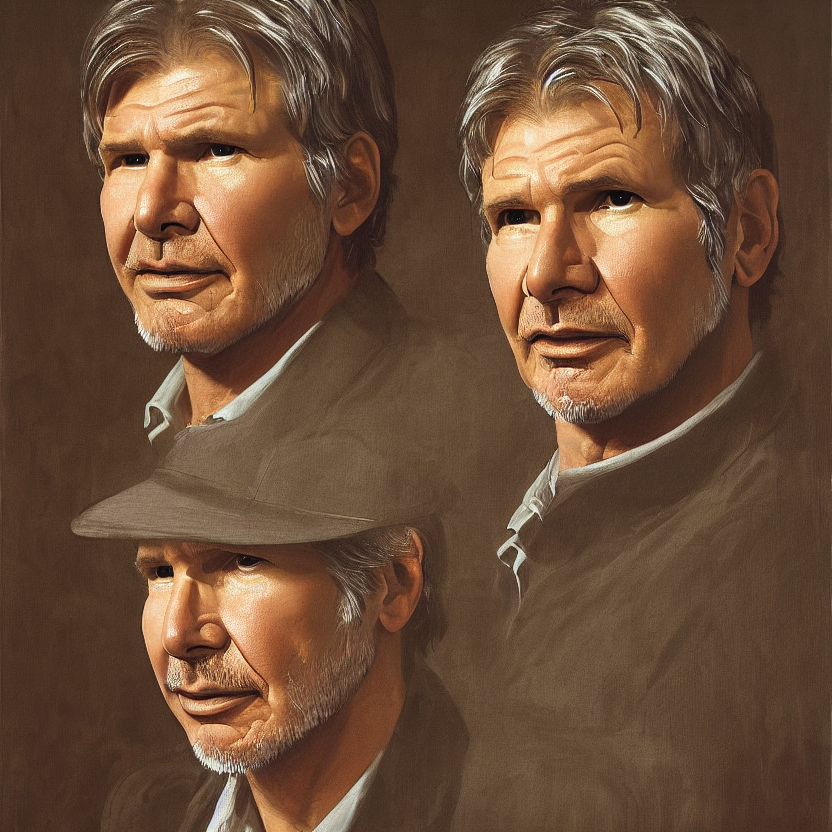 Harrison Ford By Kehinde Wiley And Rembrandt 5. Photorealis...