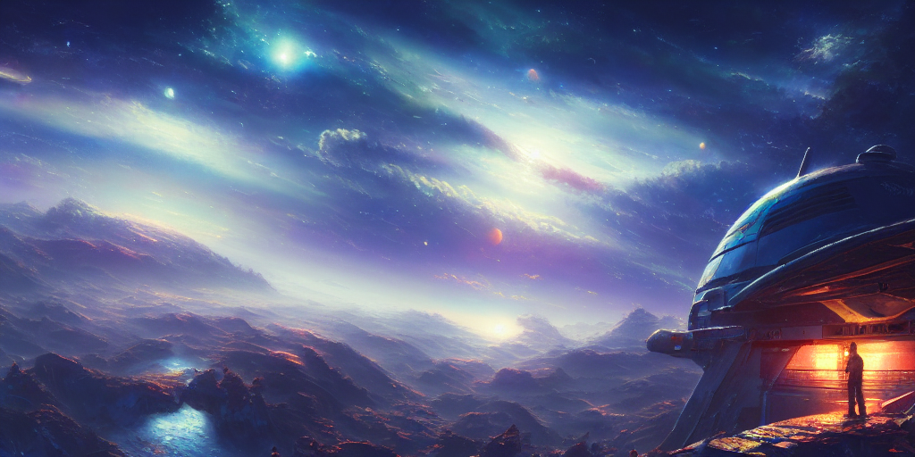 Space Express, Beautiful Landscape, Space Environment, Color...