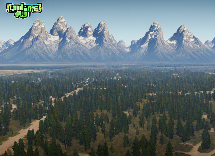 Grand Teton National Park, Areal View, Grand Theft Auto 5, P...