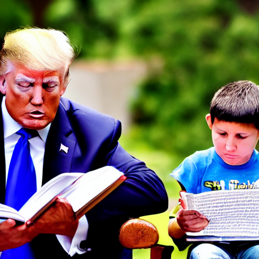 Photography Of Donald Trump Reading The Holy Bibble For A Po...