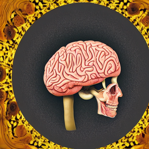 An Anatomically Correct Human Brain Infested With Mushrooms...