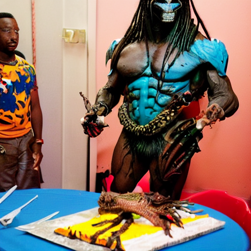 Predator From The Movie Predator Doing Entertainment For Kid...