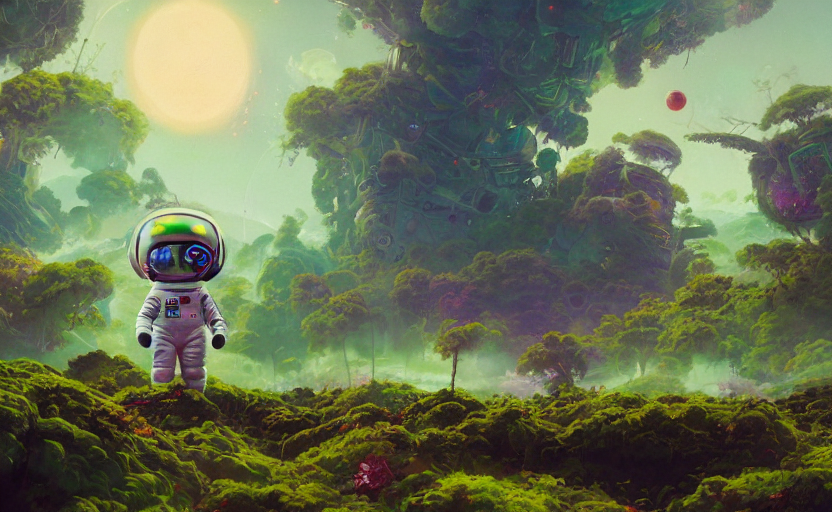 A Beautiful 8 Bit Painting Of A Kawaii Futuristic Android As...