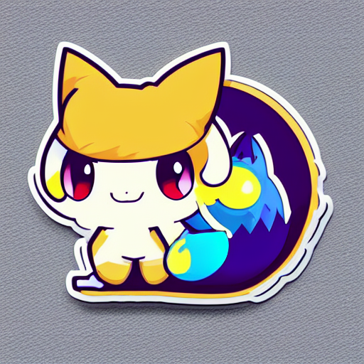 Cute Miss Mascot Goupix Goupix Vulpix Pokemon Sticker Art, C...