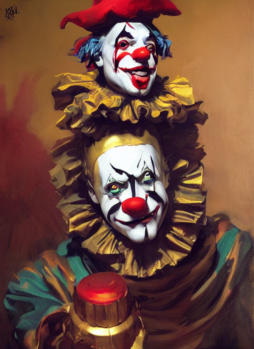 Greg Manchess Oil Matte Portrait Painting, French Jester Wit...