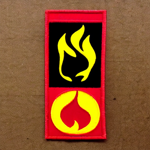 A Retro Minimalist Clean Fire Flame Warning Caution Label Pa... — Stable Diffusion AI Prompt: a retro minimalist clean fire flame warning caution label patch