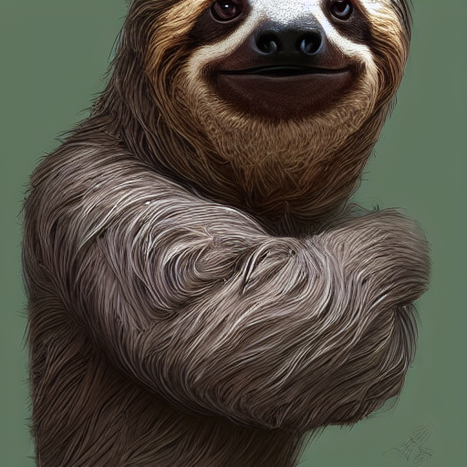A Portrait Of A Sloth Portrait, Cute And Adorable, Pretty, B...
