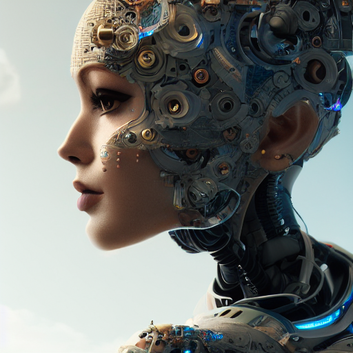 A Portrait Of A Female Robot Made From A Cloud Of Images Bei...
