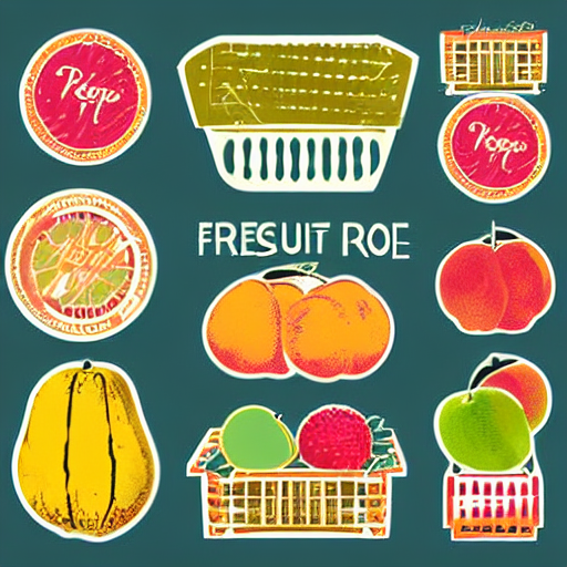 Retro Vintage Fruit Crate Distressed Sticker Illustration — Stable Diffusion AI Prompt: retro vintage fruit crate distressed sticker illustration