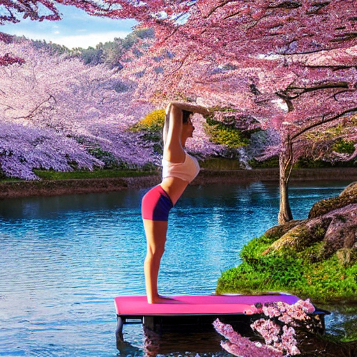 Linares Model With Blue Hair Demonstrating Yoga Pose Downwar...