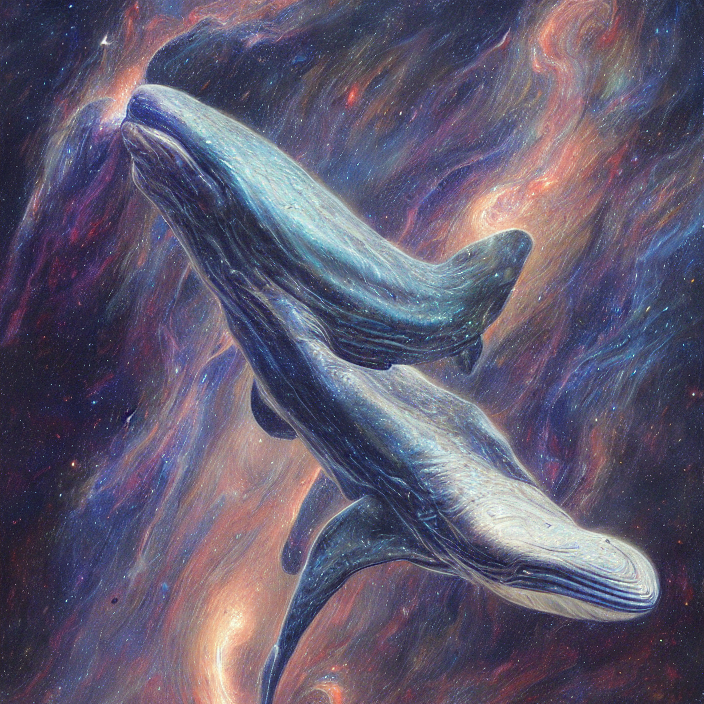 A Painting Of The Cosmic Nebula Whale By Donato Giancola, Da...