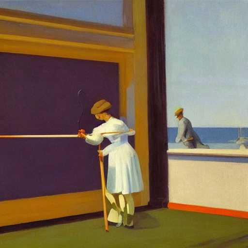 A Painting By Edward Hopper Of A Bird With A Staff