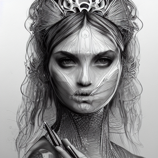 A Sketch Drawing, Ultra Detailed, Portrait, Mystical, Magic,...