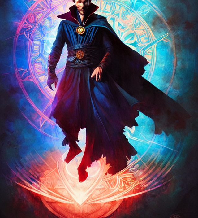 Doctor Strange Splash Art Graphic Design Color Splash High C...