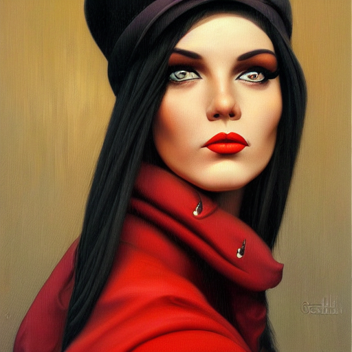 Woman, Detailed Almond Eyes Shape, Dressed In Beatnik Style,...