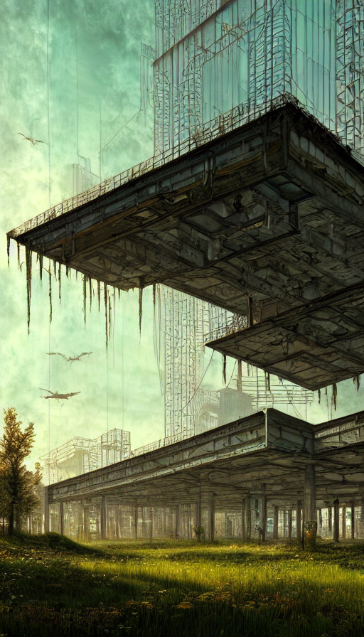 A Beautiful Very Detailed Illustration Of Abandoned Urbex Un...