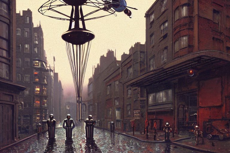Tin Toy Robots, Ufo, Flying Saucer, Moon, Meninblack, Whitec...