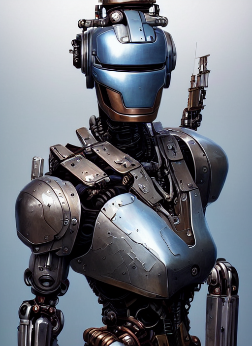 Portrait Of Robocop, Robot Steampunk, Floral Horizon Zero Da...
