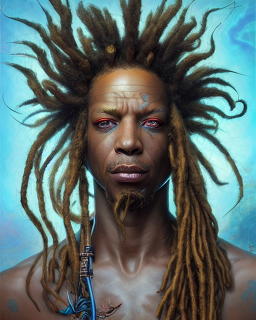 A Headshot Of A Bobby Shmurder With Dreadlocks, Made Of Frac...