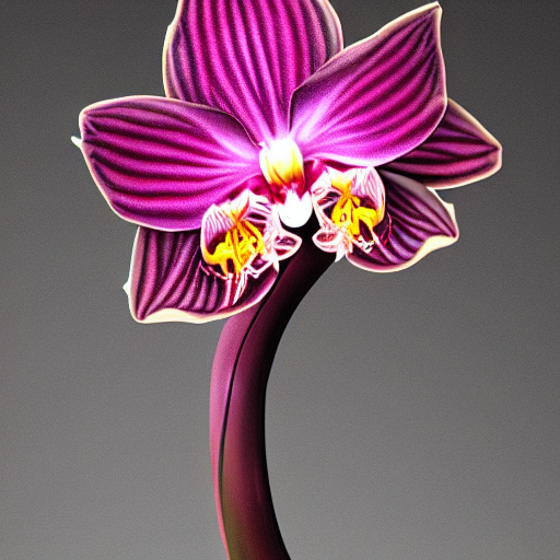A Biomechanical Orchid Flower, Cybertronic, Retrofuturistic