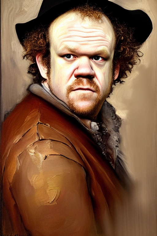 A Portrait Of John C. Reilly, Art In The Style Of Rembrandt...
