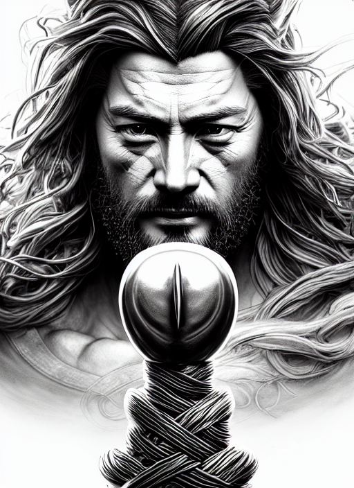 Jesus Picking Up Thors Hammer Beautiful, Elegant, Graceful,...