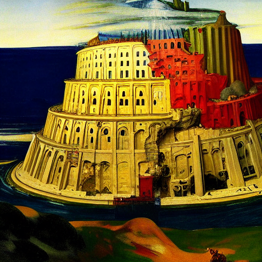 A Painting By Edward Hopper Of The Tower Of Babel With A Wat...