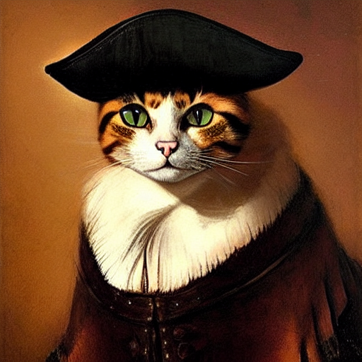 Beautiful Portrait Of A Cat Wearing Long Tailored Coat And B...