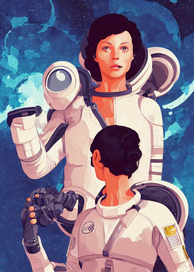 Ripley From The Movie Alien Wearing A Space Suit. Clean Cel...