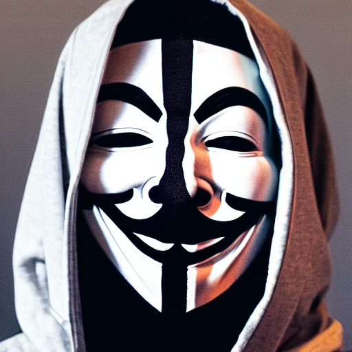 Anonymous Wearing A Hoodie With The Number Five