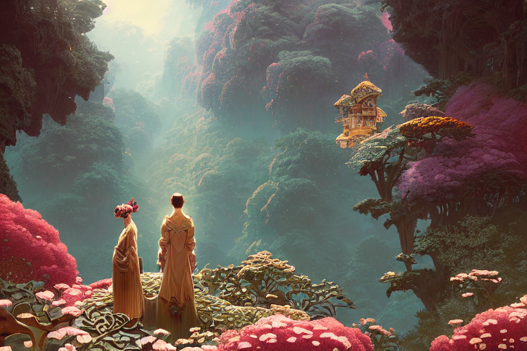 Beautiful Landscape, Beauty, Ornate Robe. Fractal Bells, Rul...