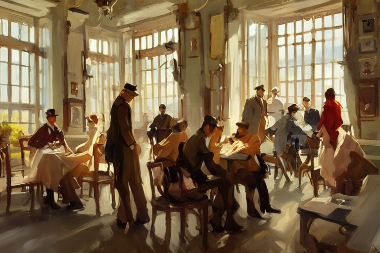1 9 Century, Coffee Shop Interior At Saint Peterburg, Seavie...