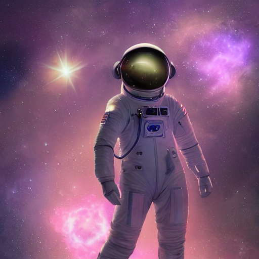 Detailed Symmetry,  Astronaut With Purple Closed Visor , Dee...