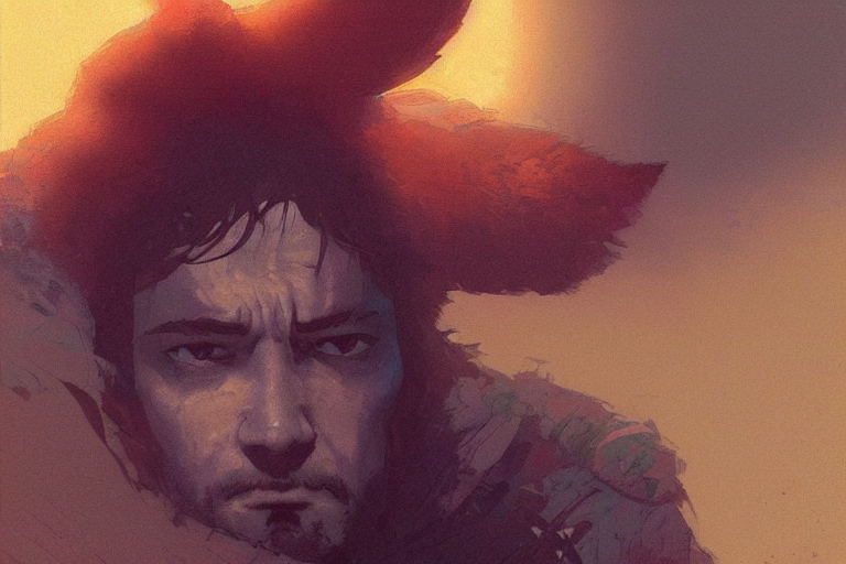 The Face Of A Man Awakened By An Alarm Clock, Moebius Color...