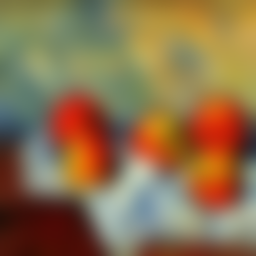 A Gauguinesque, Russet Oil Painting On Canvas Shows Four Red...
