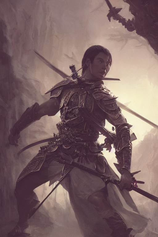 Male Elf Samurai Wielding A Longbow, 8 K, Fantasy, D  D, Int...