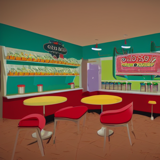 Cute Soda Shop Interior