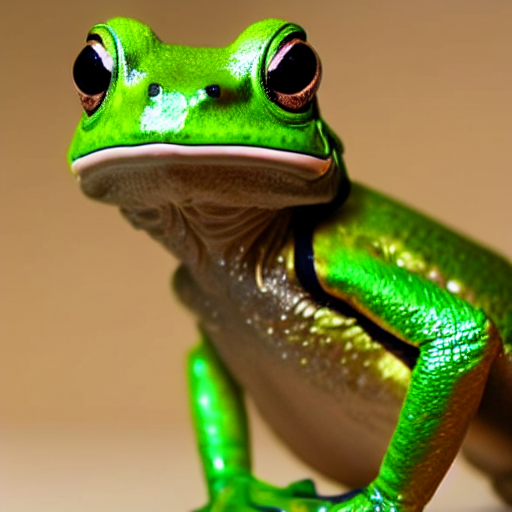 A Metallic Cybertronic Green Tree Frog