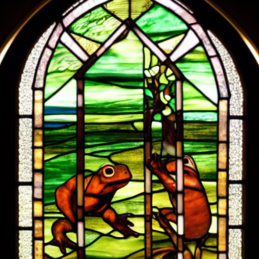 Raphaelite Stained Glass Artwork Depicting Purgatory Of Toad...