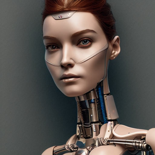 A Portrait Of A Female Robot Made From Code, Very Intricate...