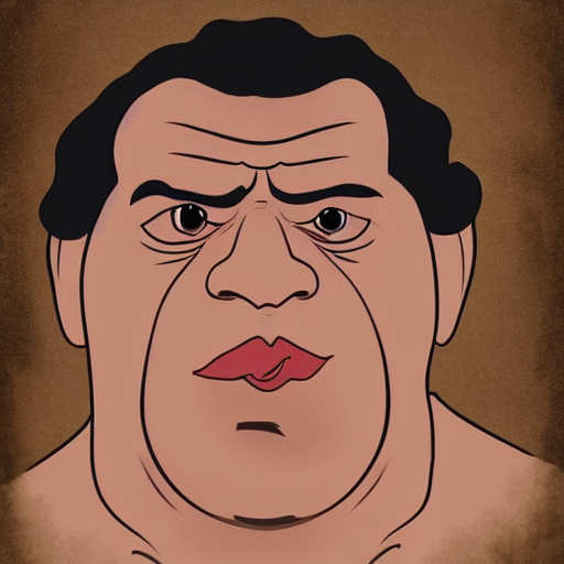Portrait Of Andre The Giant In The Style Of Classic Disney