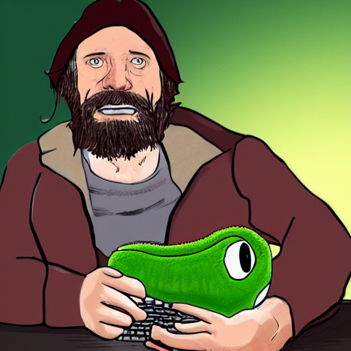 Forsen, Middle Aged Swedish Man With A Hobo Beard And Unkemp...